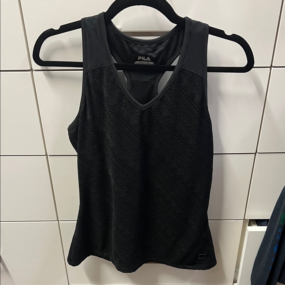 FILA Women's Sleek Black Tank Top